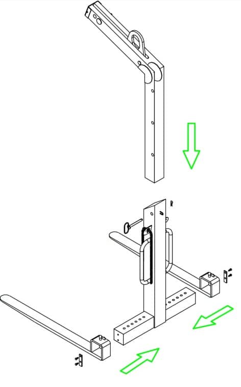 Crane fork Drawing of frame
